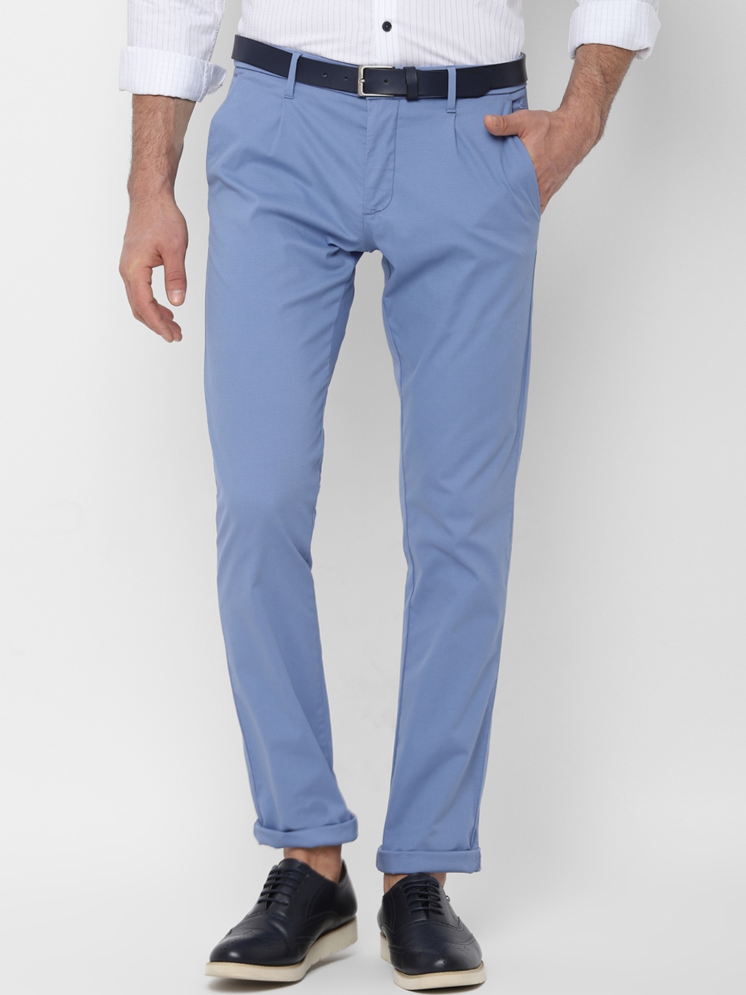 

Allen Solly Men Blue Slim Fit Self Design Chinos