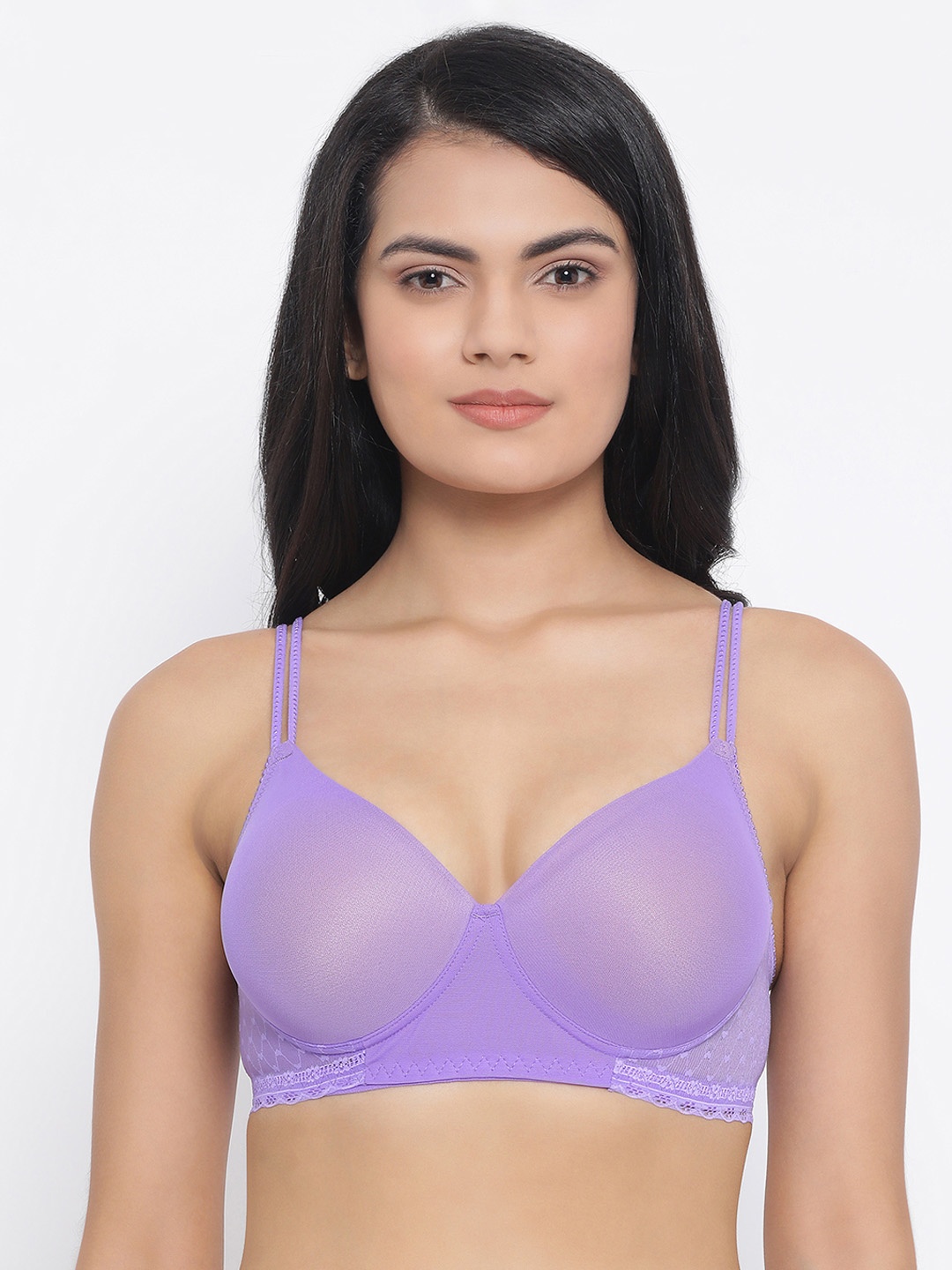 

Clovia Lavender Solid Non-Wired Lightly Padded T-shirt Bra BR1909P1232B