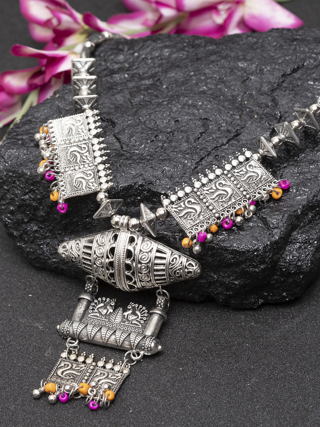 

Moedbuille Silver-Plated Handcrafted Afghan Necklace