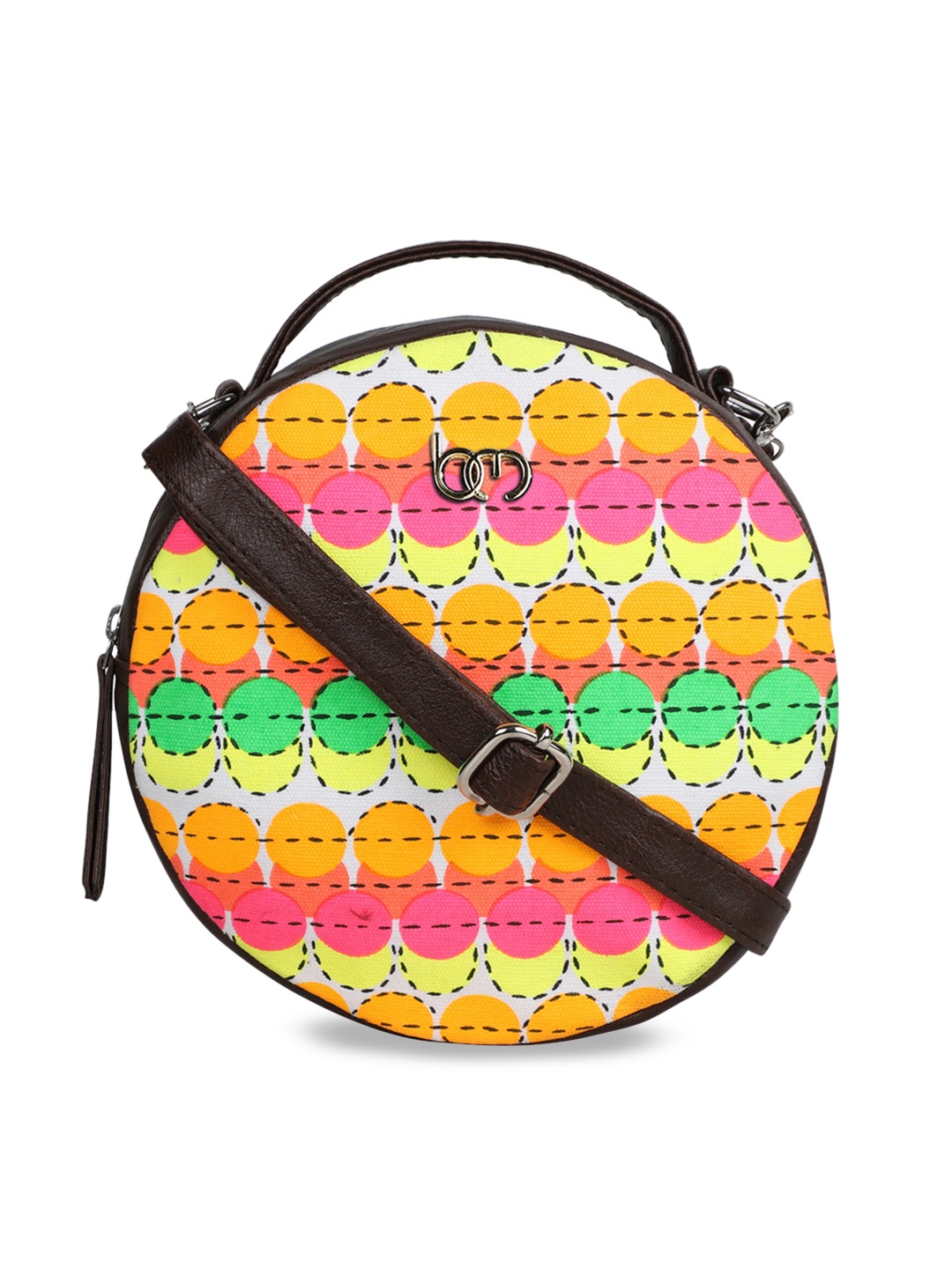 

Bagsy Malone Brown & Yellow Printed Sling Bag