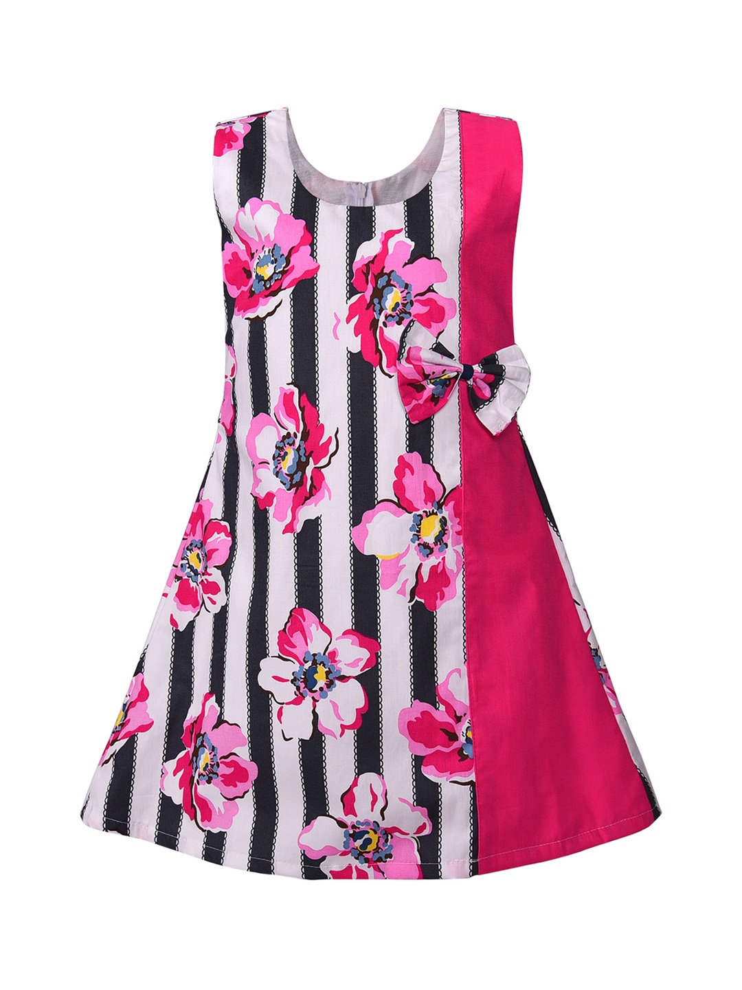 

Wish Karo Girls Pink & White Printed A-Line Dress