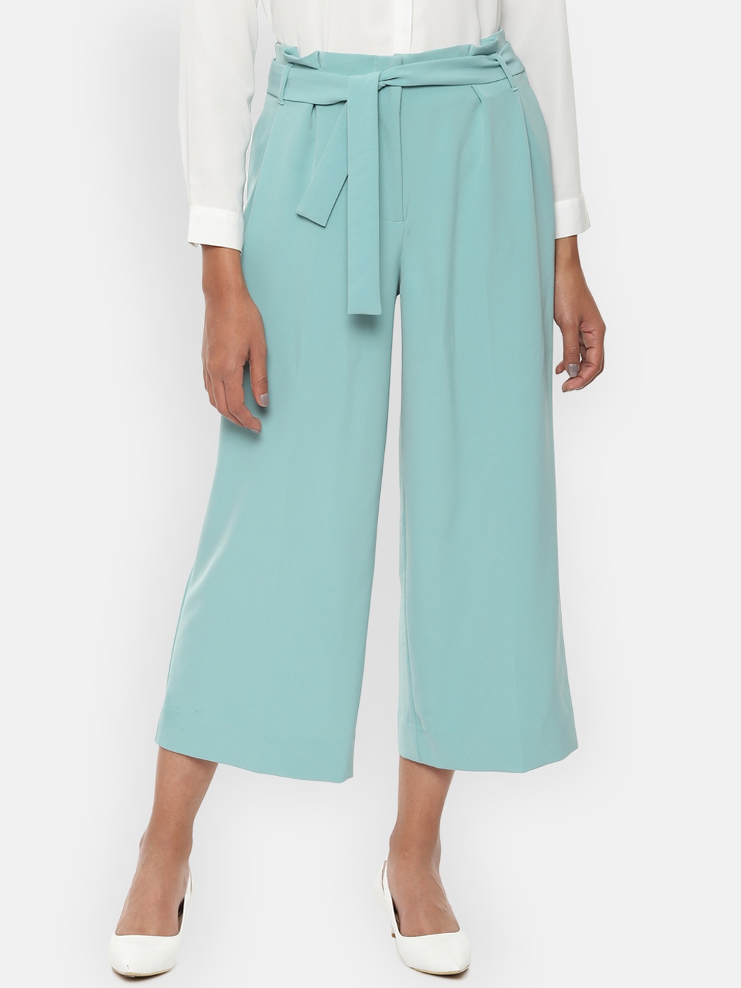 

Van Heusen Woman Green Regular Fit Solid Culottes