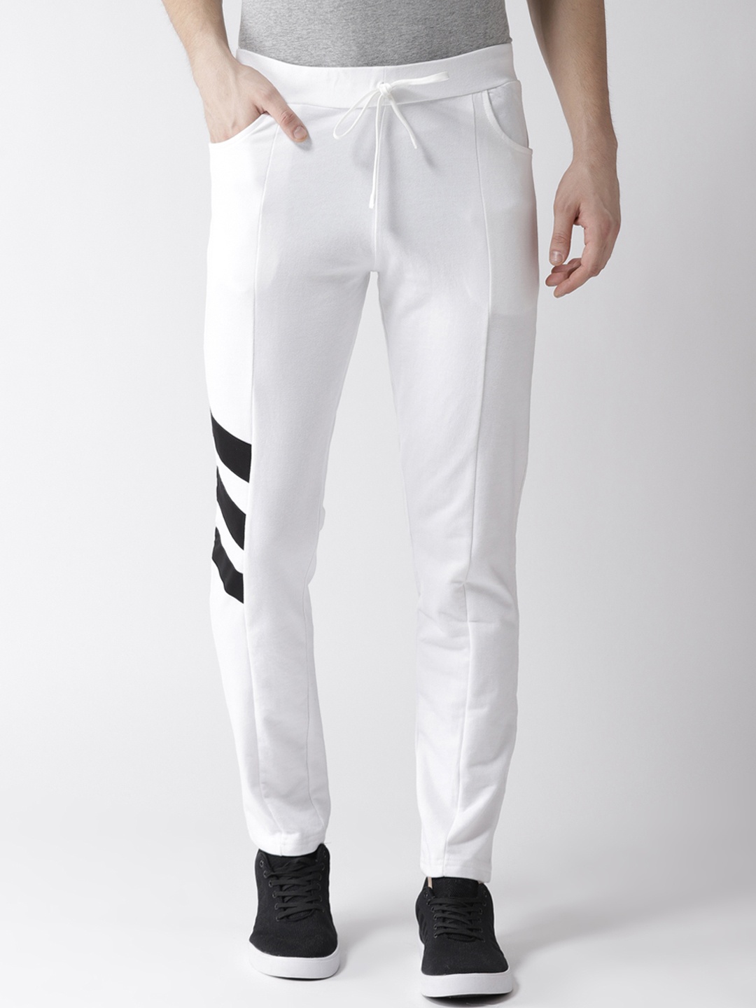 

Hubberholme Men White Solid Slim Fit Track Pants