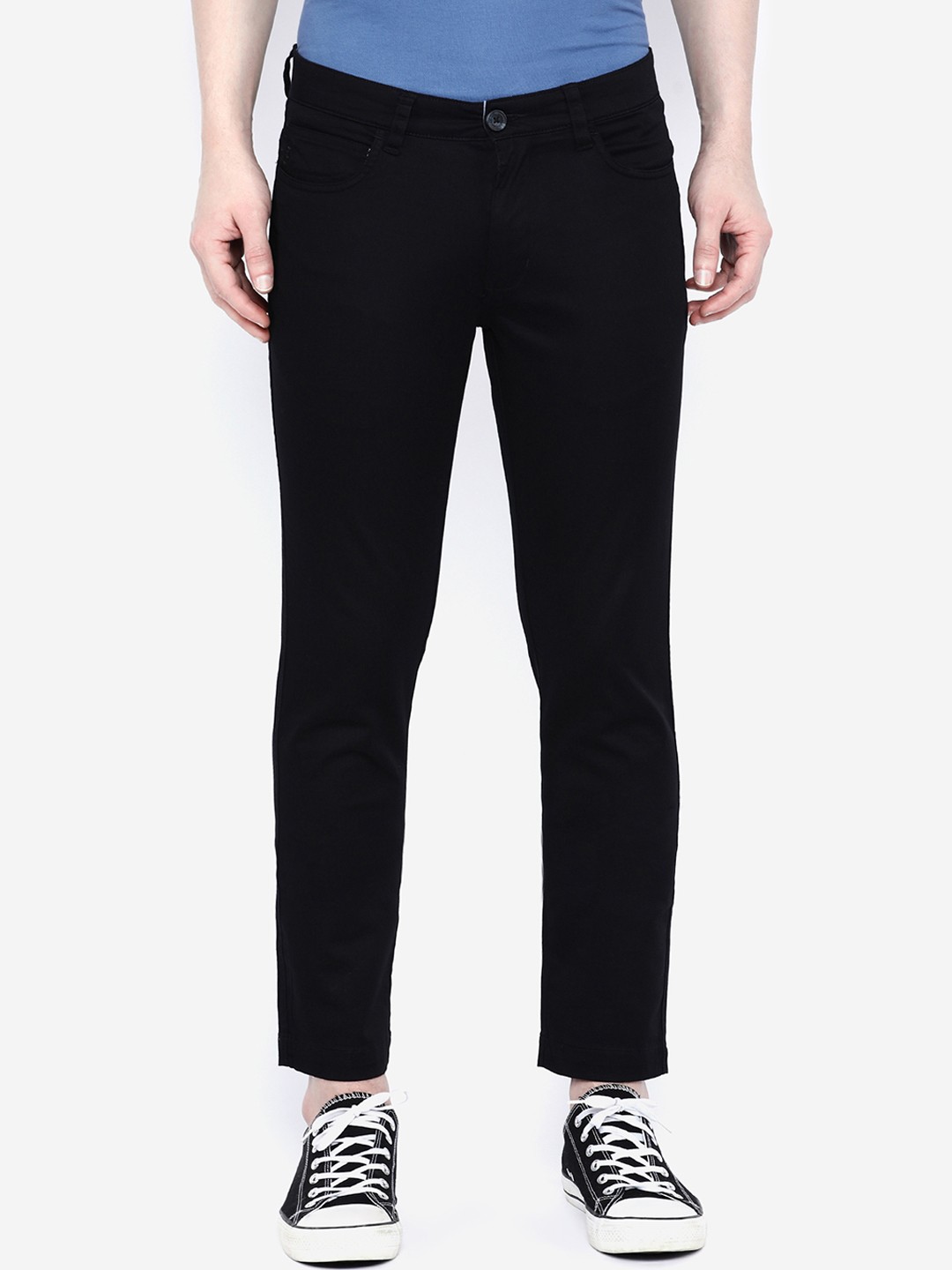 

GIORDANO Men Black Smart Slim Fit Solid Regular Trousers
