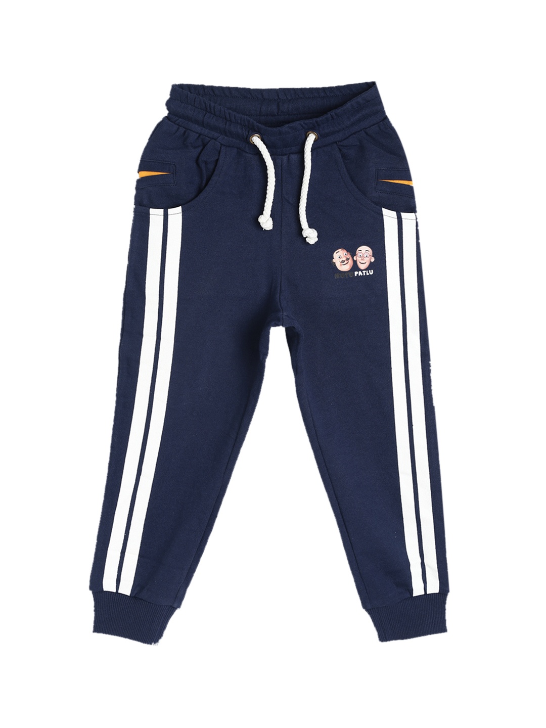 

toothless Boys Navy Blue & White Motu Patlu Solid Joggers