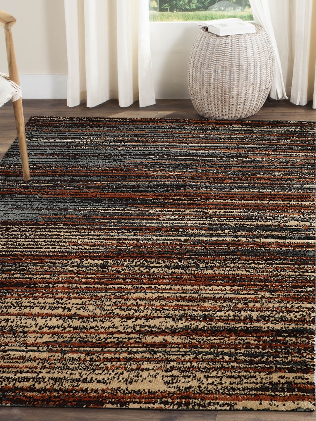 

PRESTO Orange & Beige Printed Anti-Skid Carpet