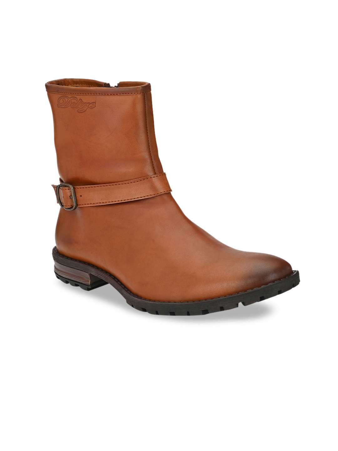 

Delize Men Tan Brown Solid Flat Boots