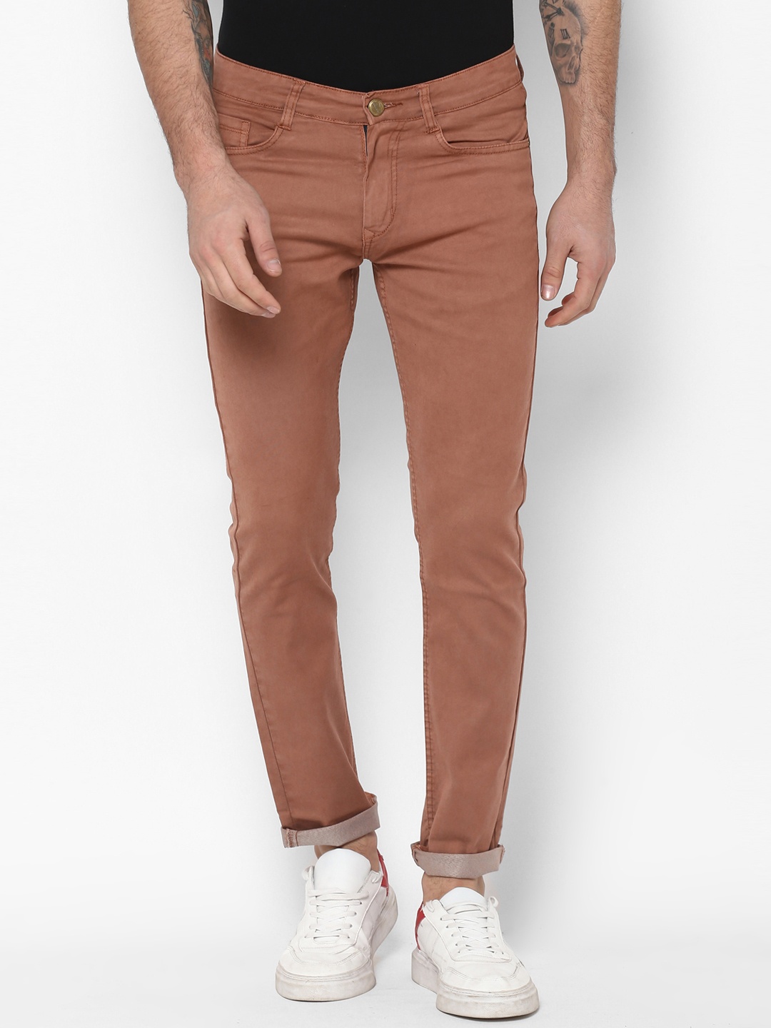 

Urbano Fashion Men Rosewood Pink Slim Fit Mid-Rise Clean Look Stretchable Jeans