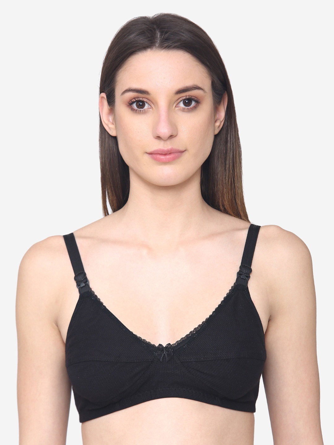 

N-Gal Black Solid Non-Wired Non Padded Maternity Bra