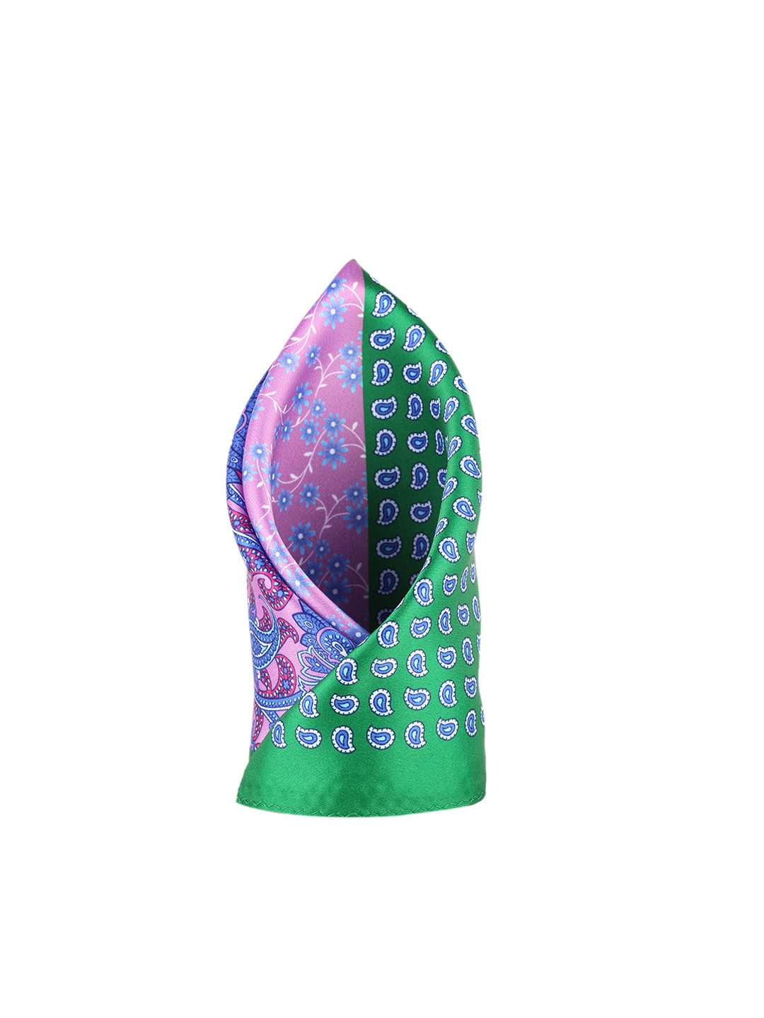 

Alvaro Castagnino Men Green & Pink Printed Pocket Square