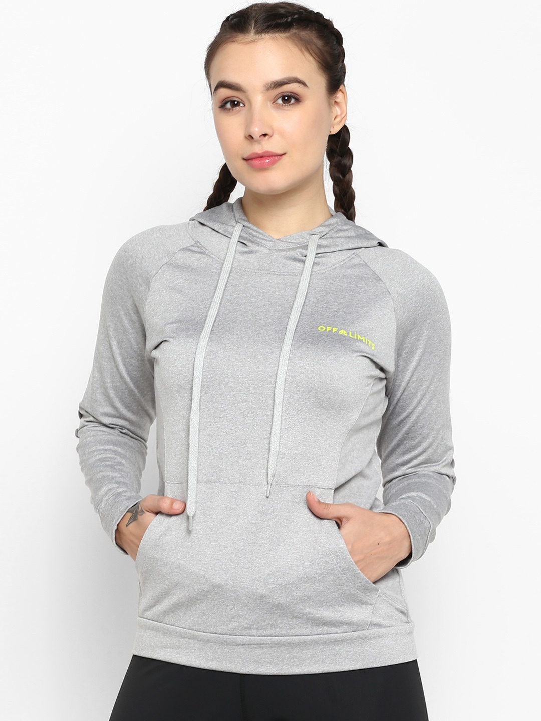 

OFF LIMITS Women Grey Melange Solid Sporty Jacket