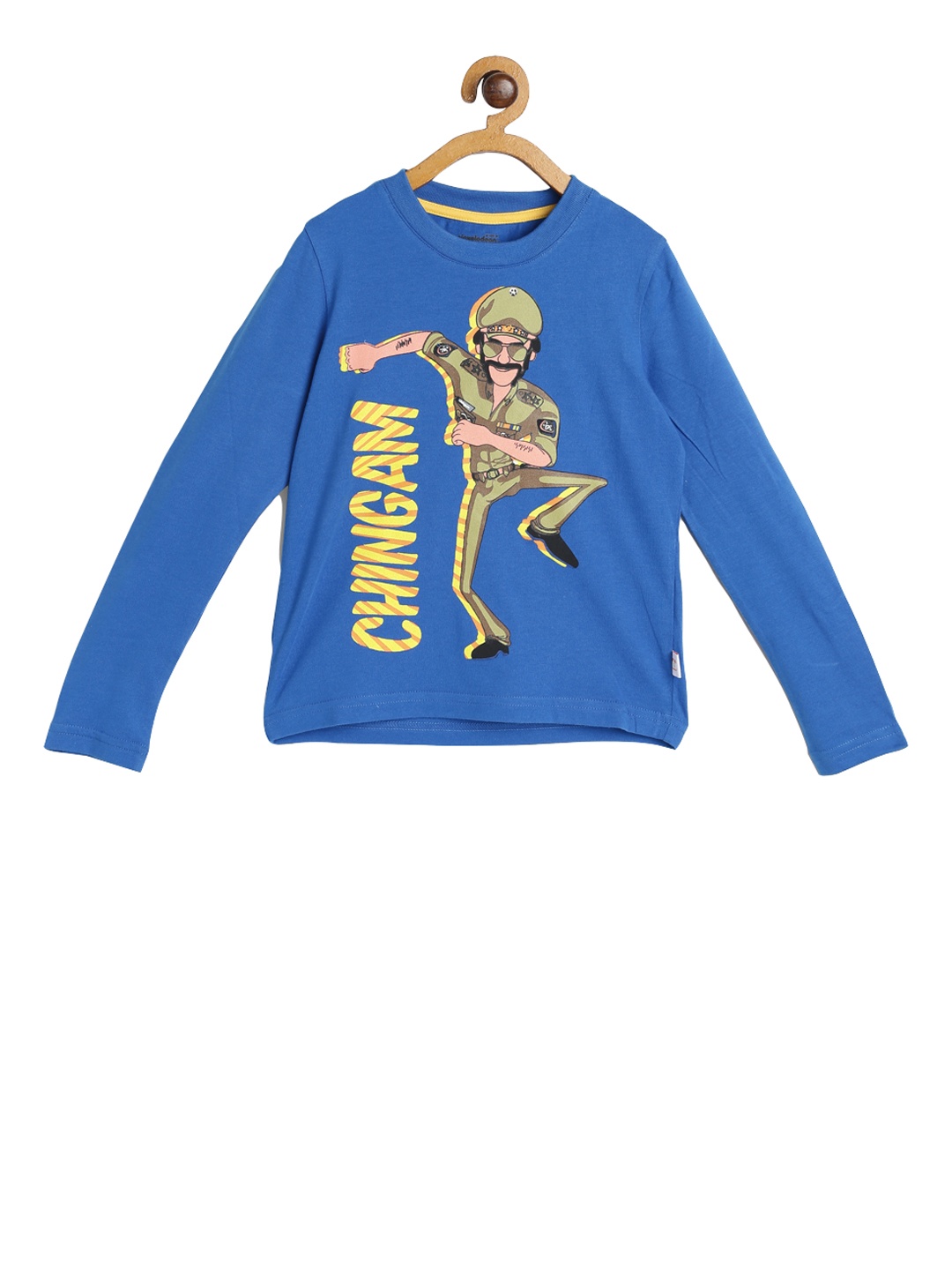 toothless Boys Blue Motu Patlu Printed Round Neck T-shirt