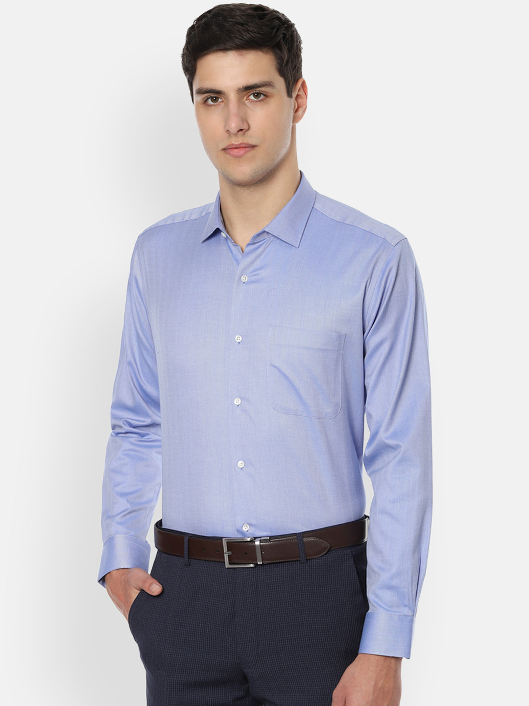 

Van Heusen Men Blue Regular Fit Solid Formal Shirt