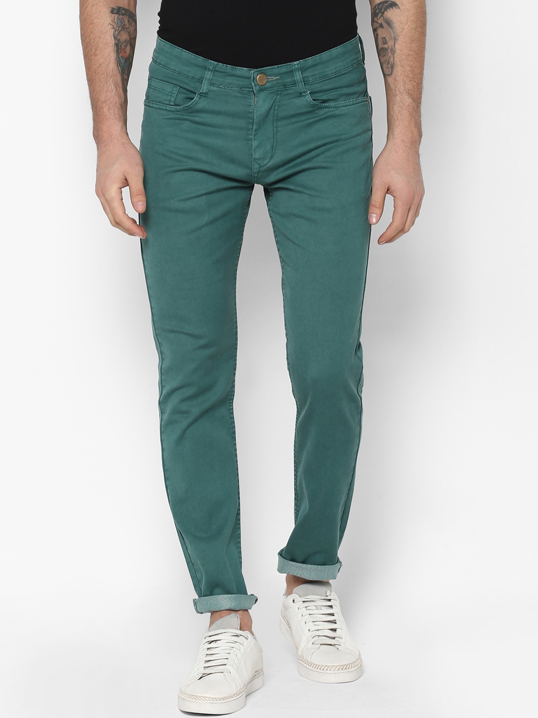 

Urbano Fashion Men Green Slim Fit Mid-Rise Clean Look Stretchable Jeans