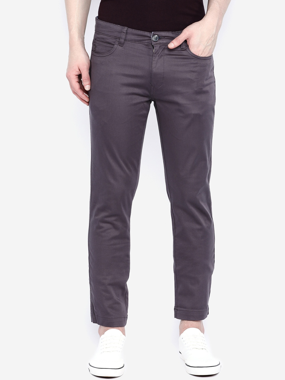 

GIORDANO Men Grey Smart Slim Fit Solid Regular Trousers