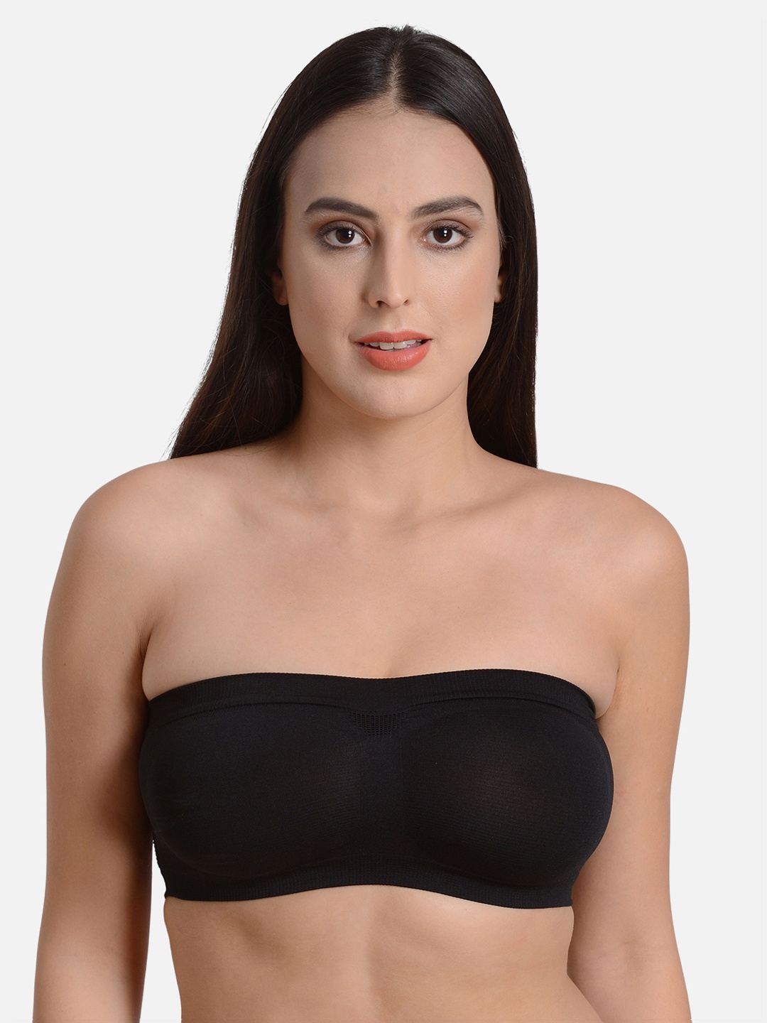 

mod & shy Black Solid Non-Wired Non Padded Bandeau Bra MS66