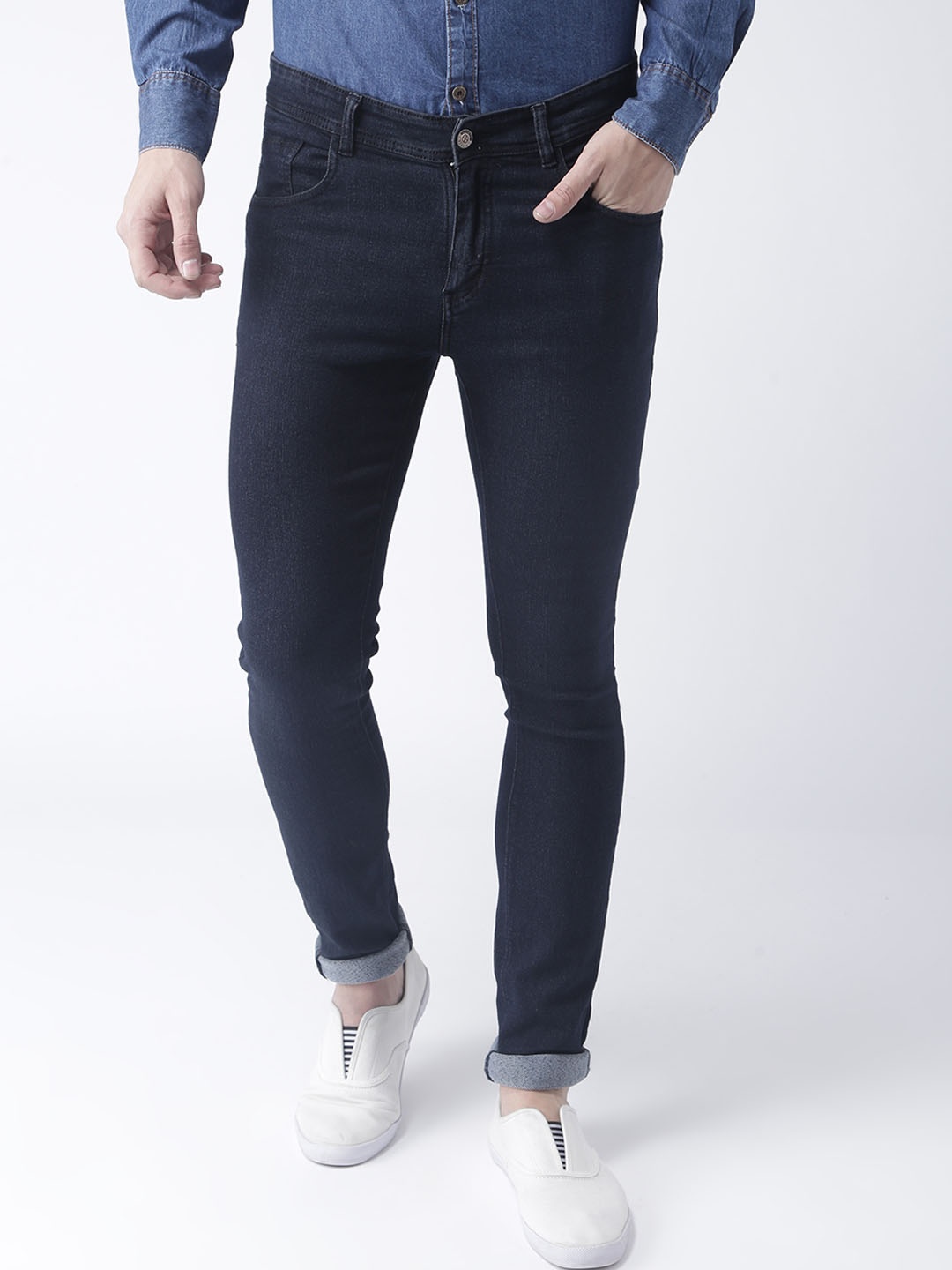 

Hangup Men Black Regular Fit Mid-Rise Clean Look Jeans