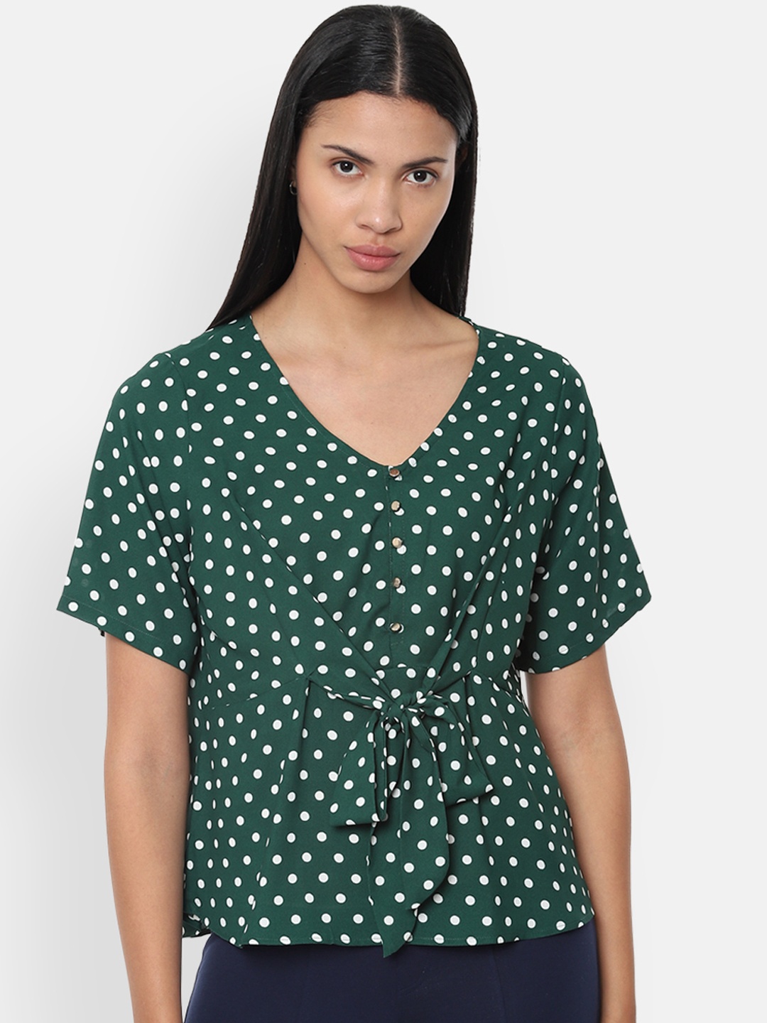 

Van Heusen Woman Green Printed Top