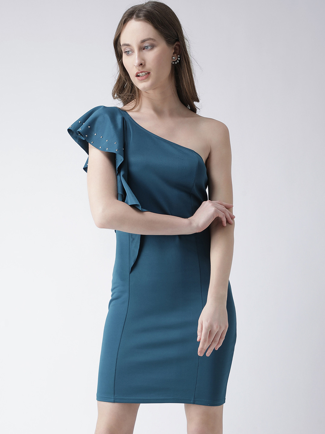 

KASSUALLY Women Blue Solid Sheath Dress