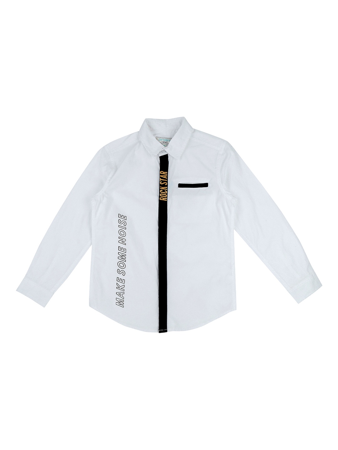 

Pantaloons Junior Boys White Regular Fit Printed Casual Shirt
