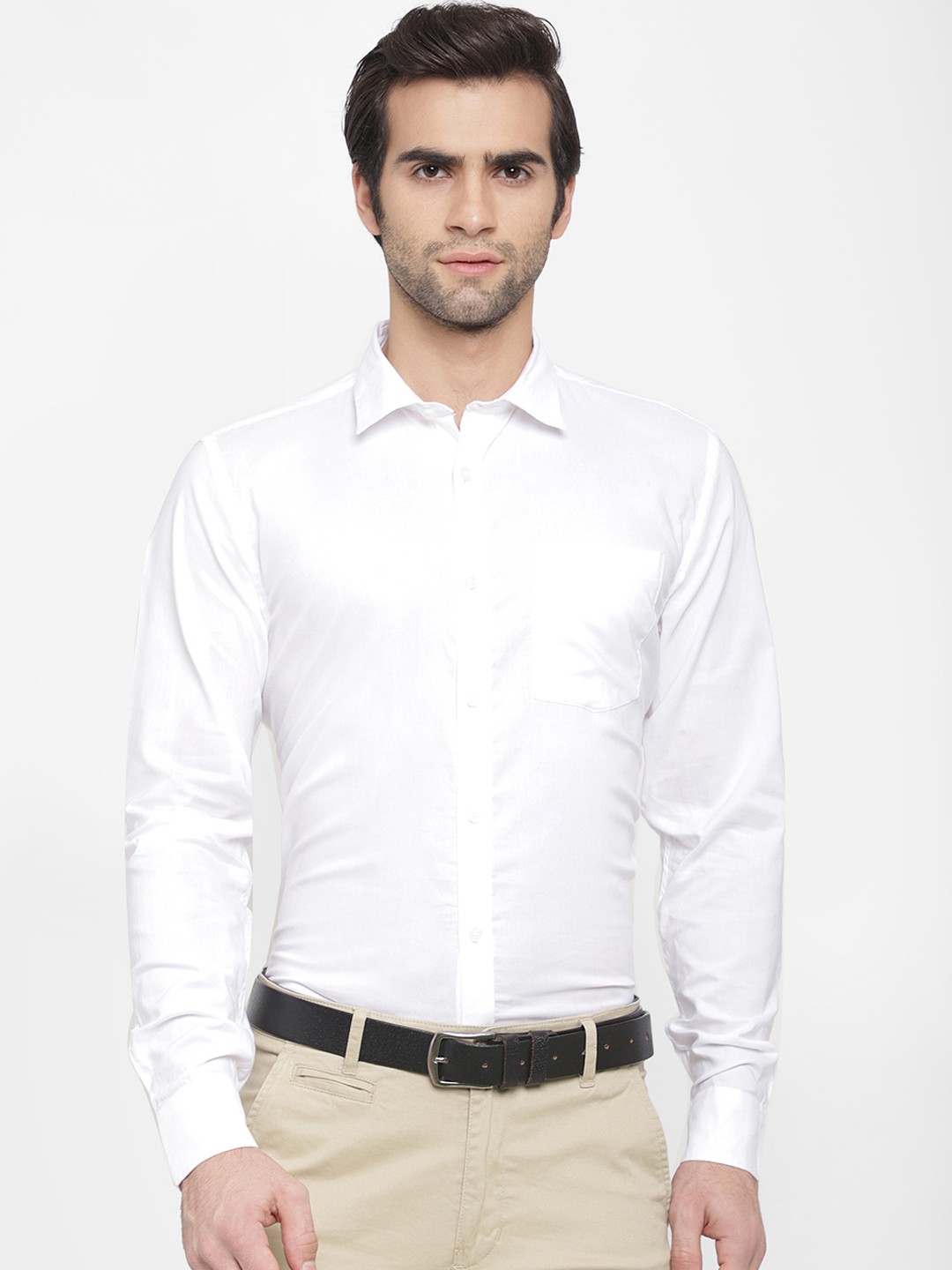 

cape canary Men White Regular Fit Solid Formal Shirt