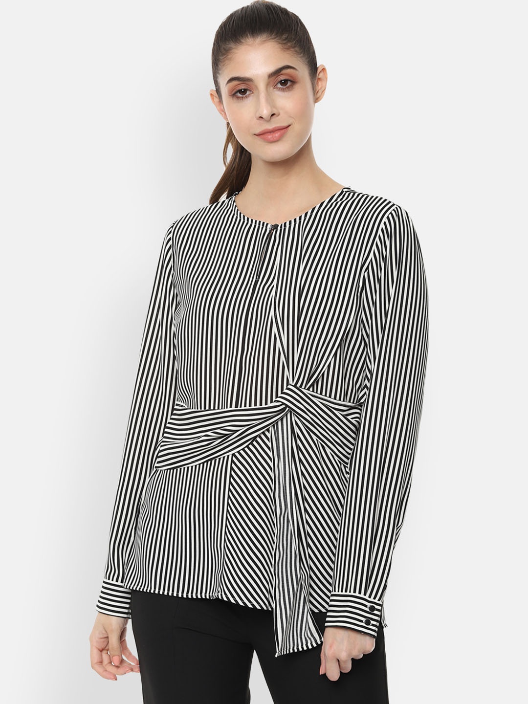 

Van Heusen Woman Black Striped Top