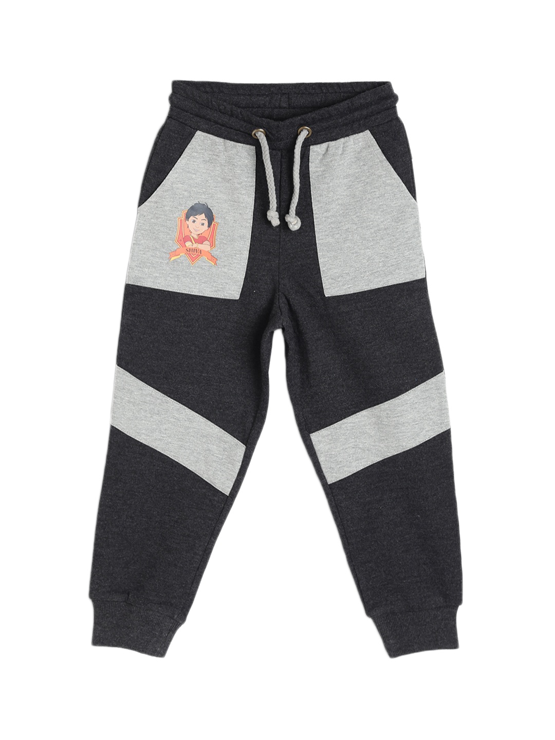 

toothless Boys Black & Grey Shiva Colourblocked Joggers
