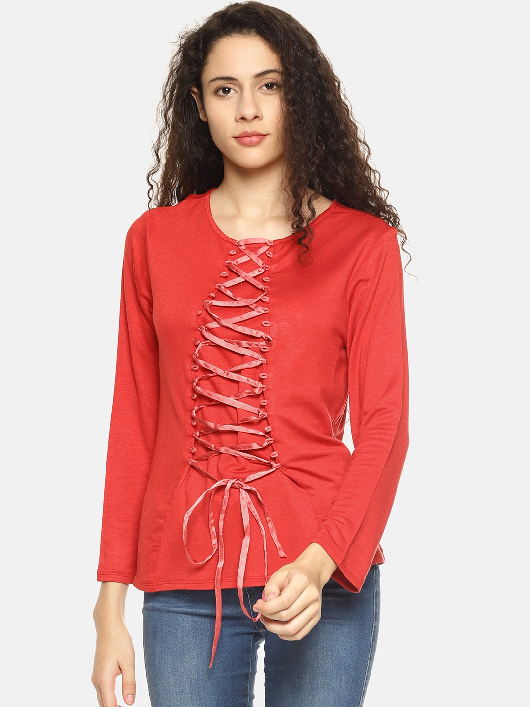 

AARA Women Red Solid Top