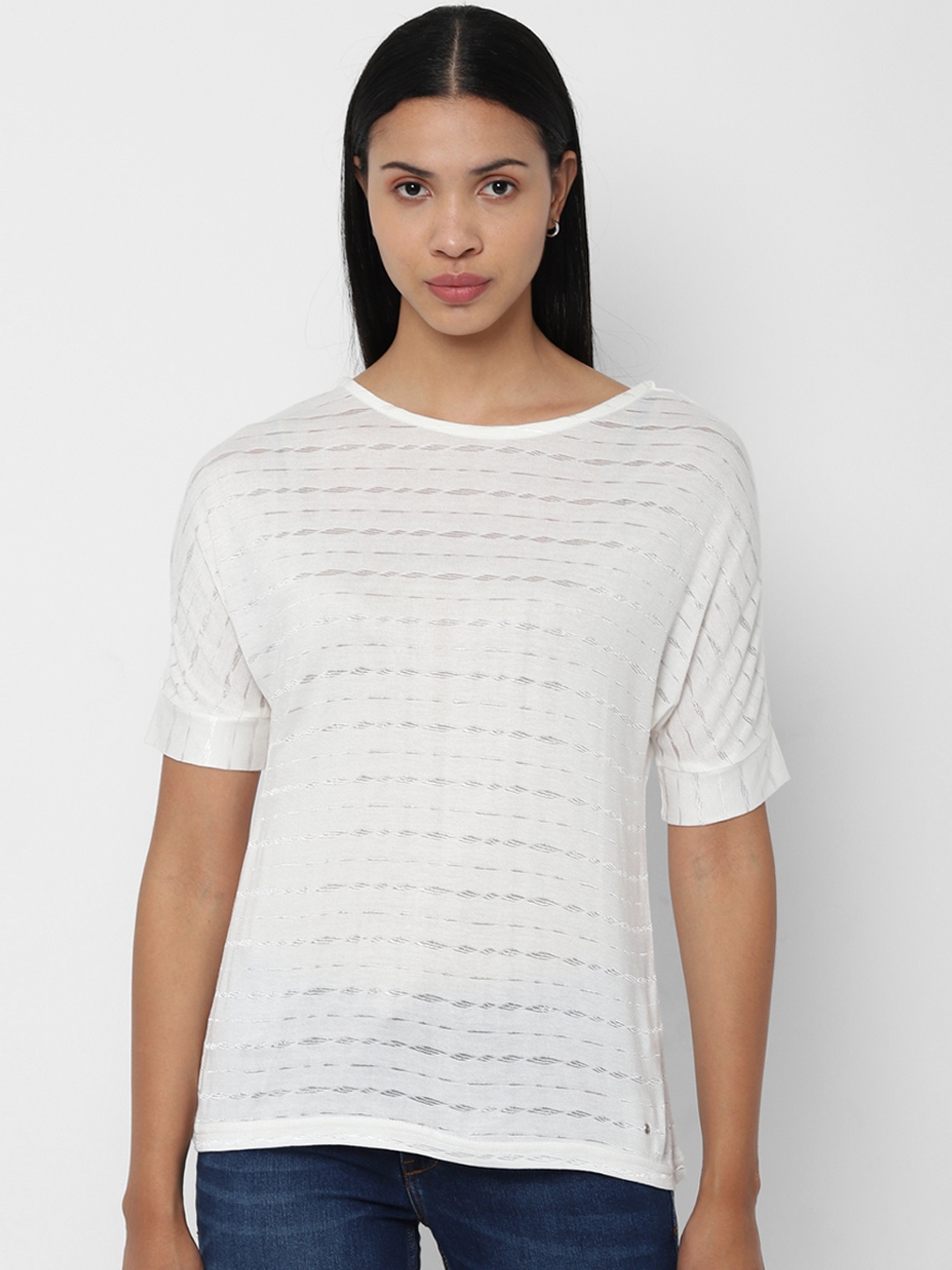 Allen Solly Woman White Self Design Top