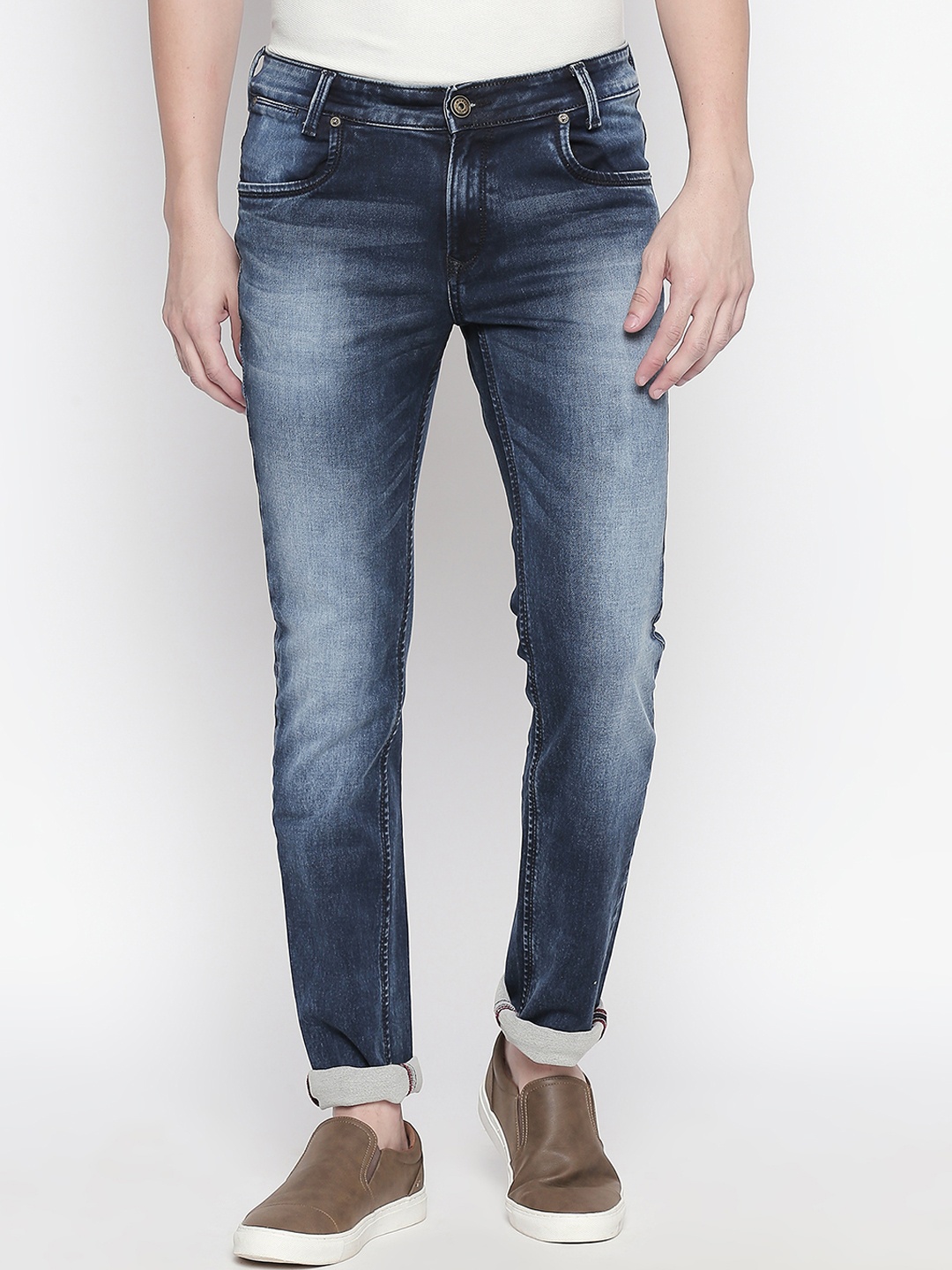 

Mufti Men Blue Regular Fit Mid-Rise Clean Look Stretchable Jeans