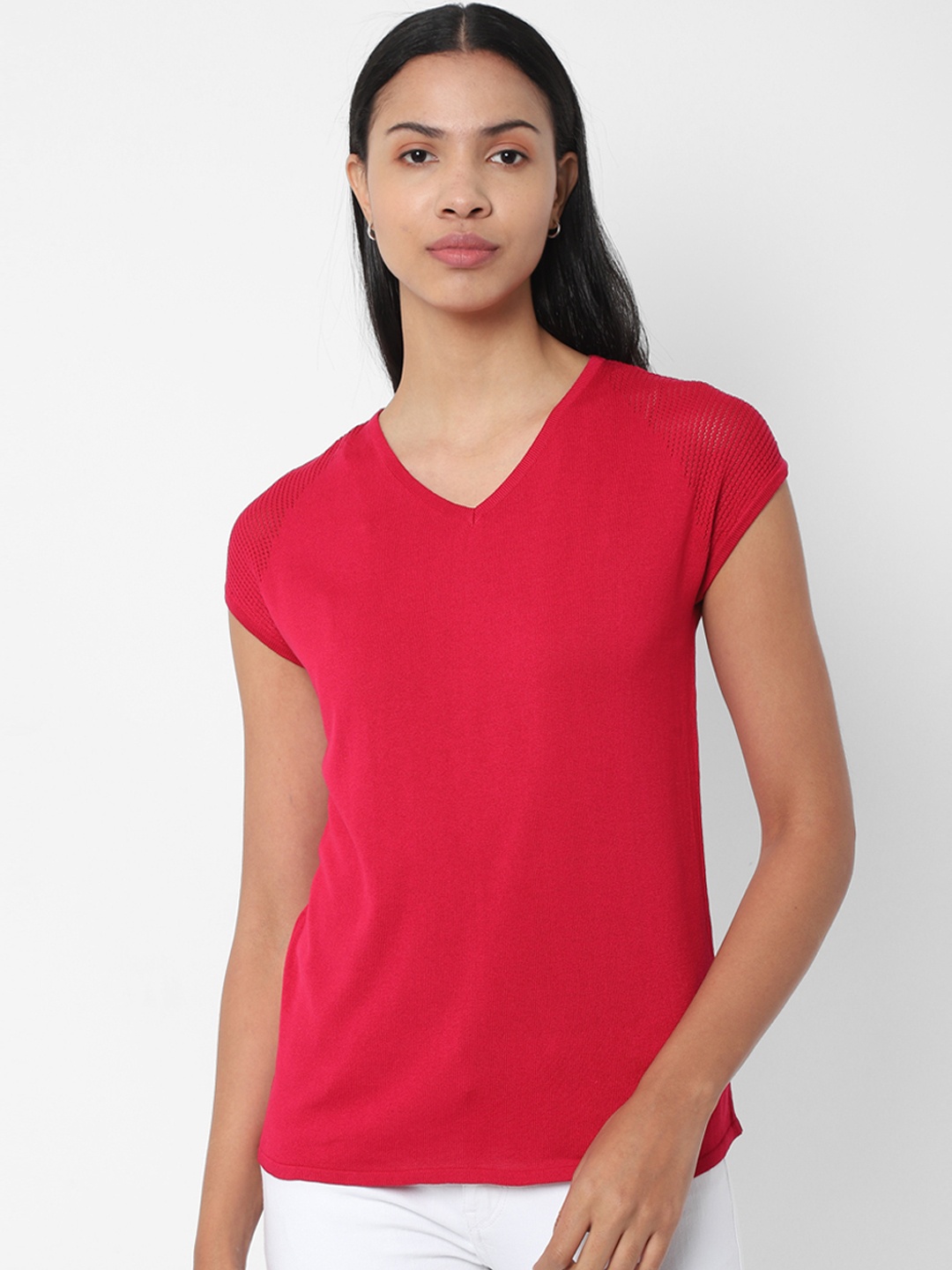 

Allen Solly Woman Pink Solid Top