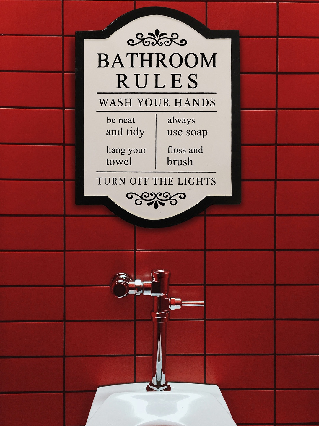 

Chumbak White & Black Bathroom Rules Wall Art