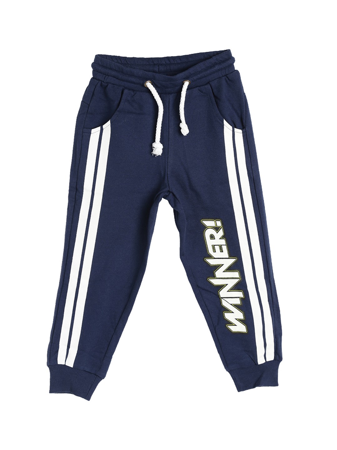 

toothless Boys Navy Blue & White Shiva Printed Joggers