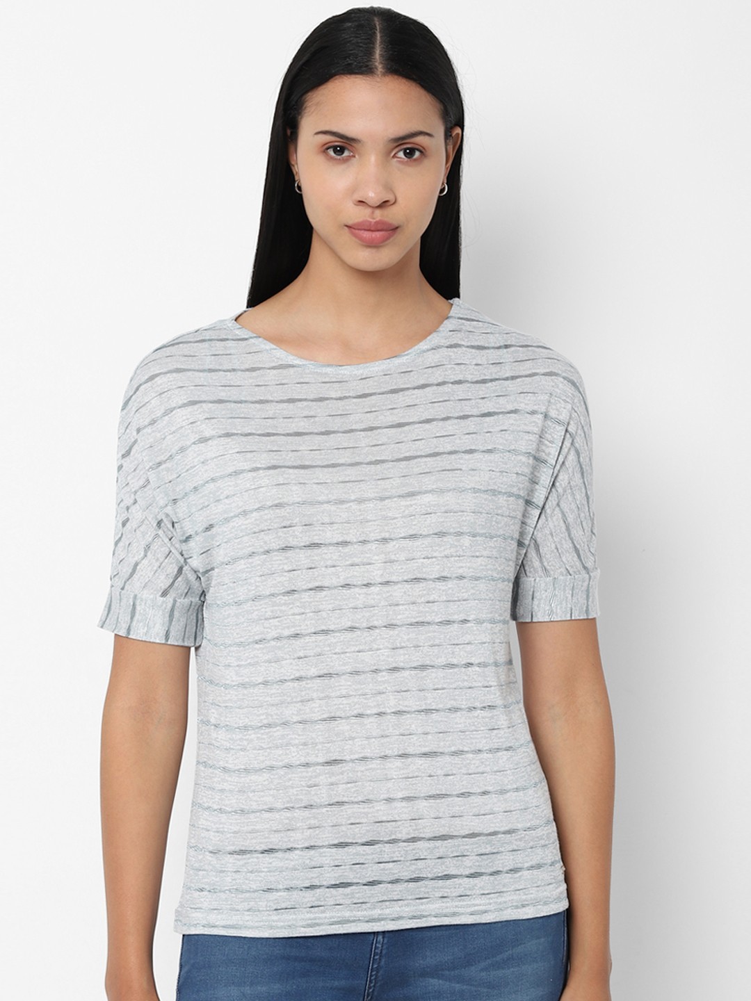 

Allen Solly Woman Grey Self Design Top