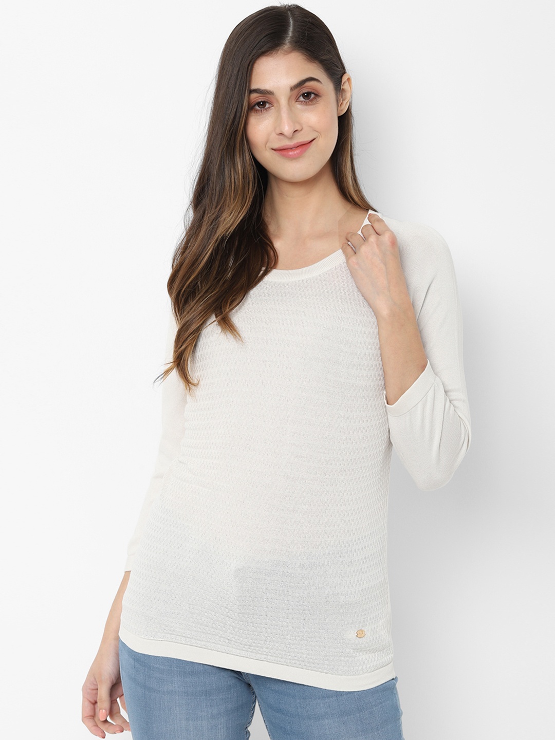 

Allen Solly Woman White Self Design Top