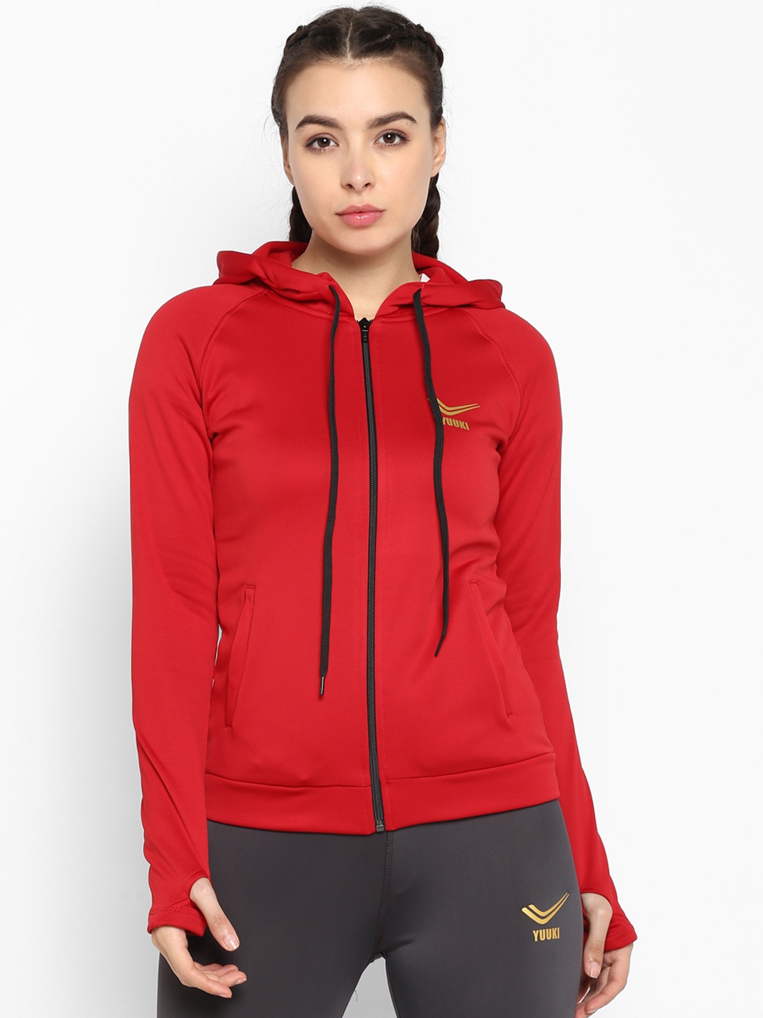 

Yuuki Women Red Solid Sporty Jacket