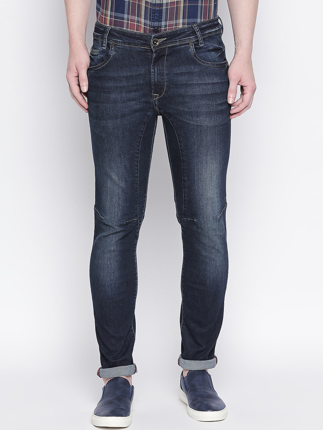 

Mufti Men Blue Regular Fit Mid-Rise Clean Look Stretchable Jeans