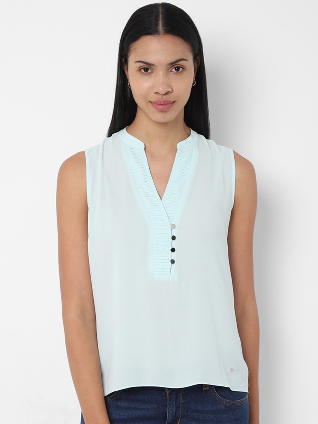 

Allen Solly Woman Women Blue Solid A-Line Top