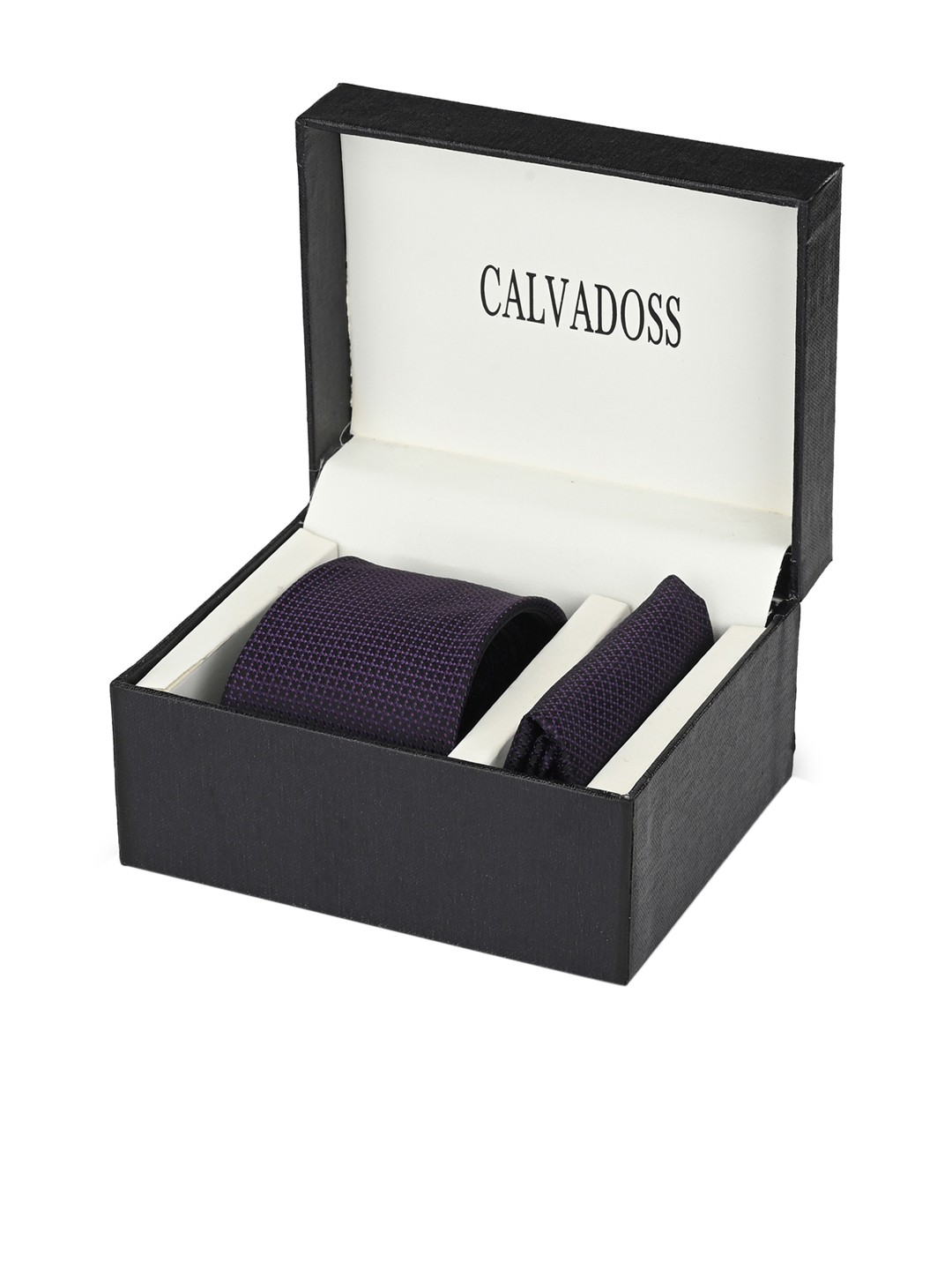 

Calvadoss Men Purple Checked Accessory Gift Set