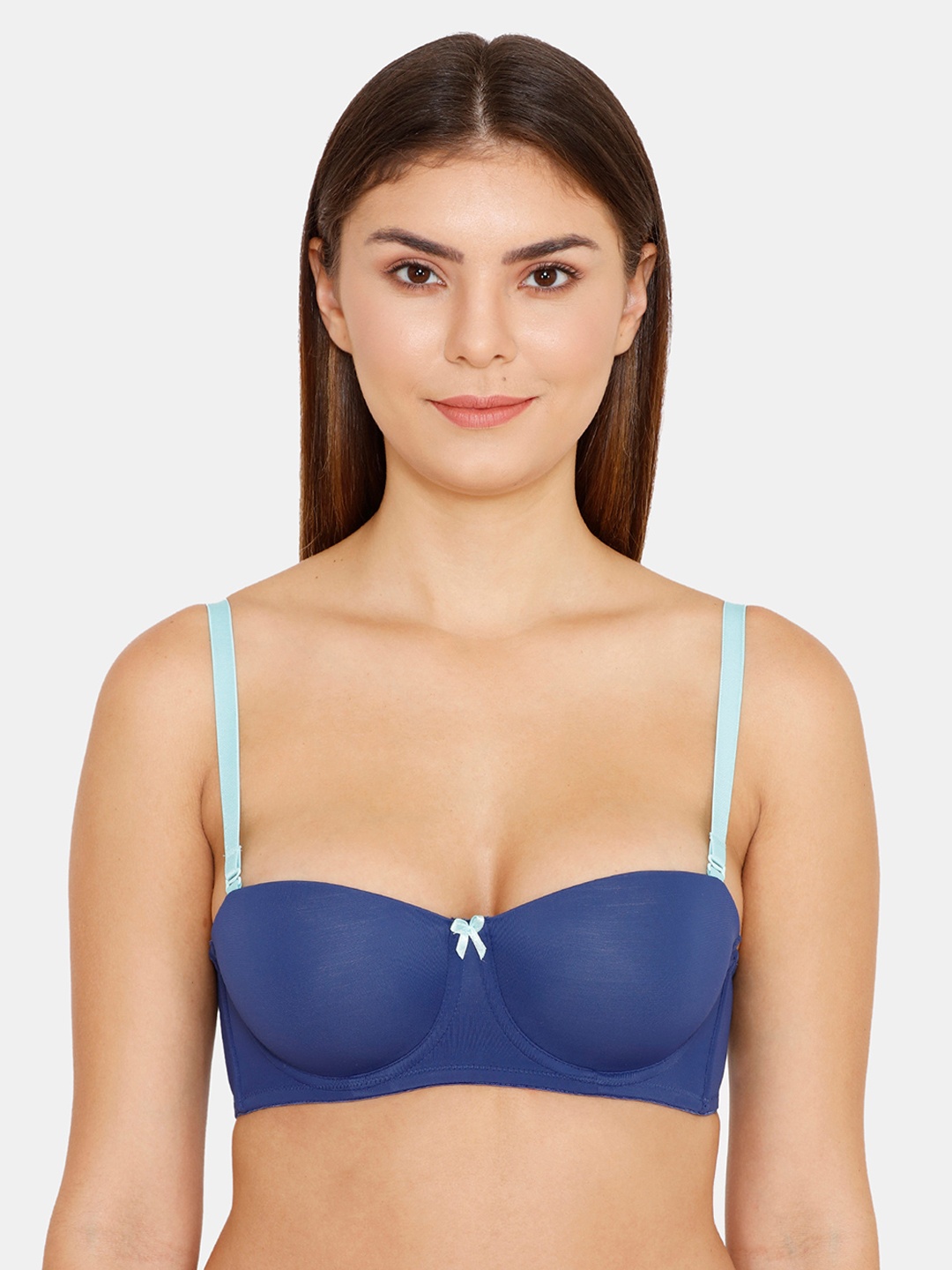 

Zivame Blue Solid Underwired Lightly Padded T-shirt Bra
