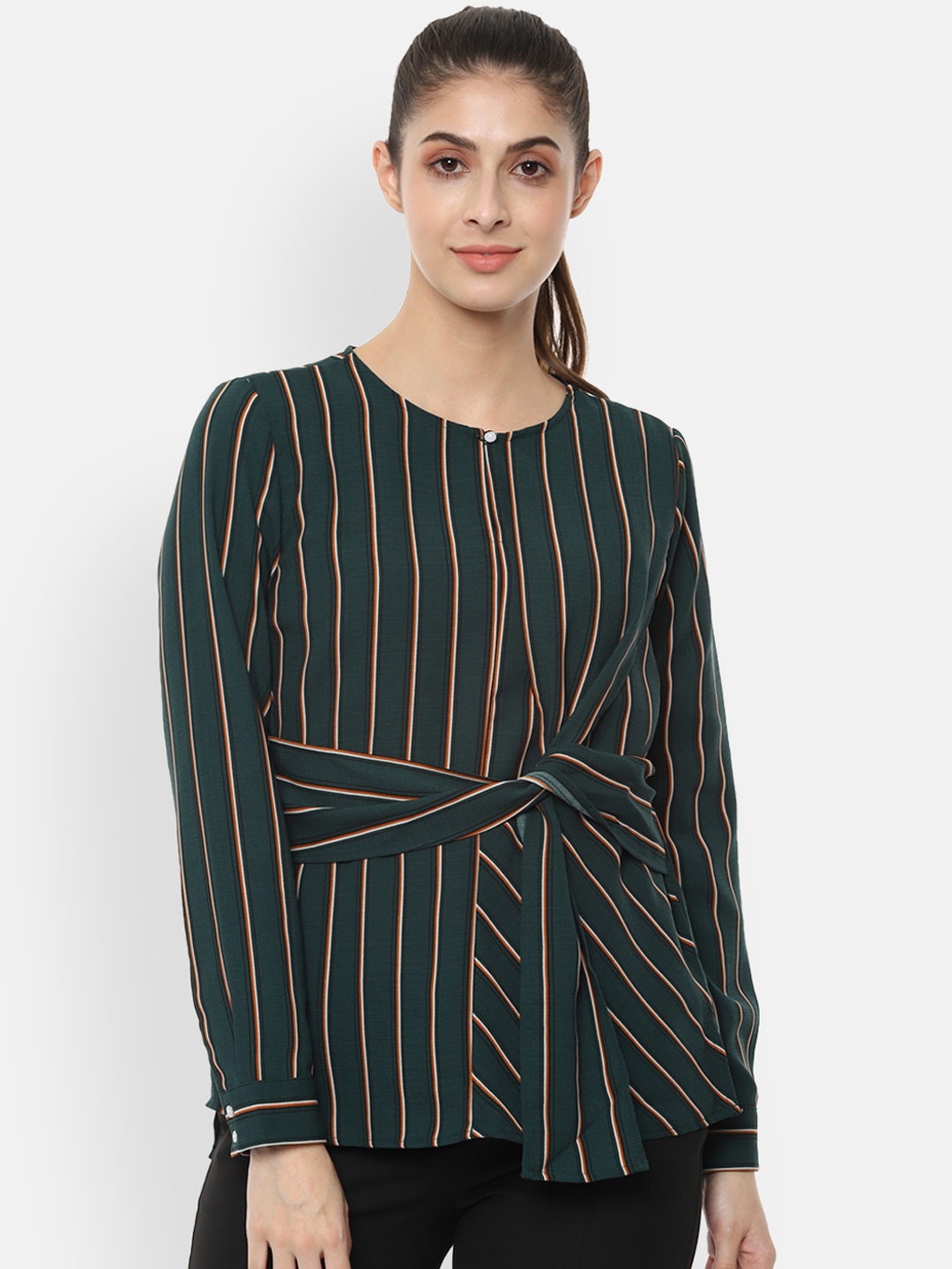 

Van Heusen Woman Green Striped Top