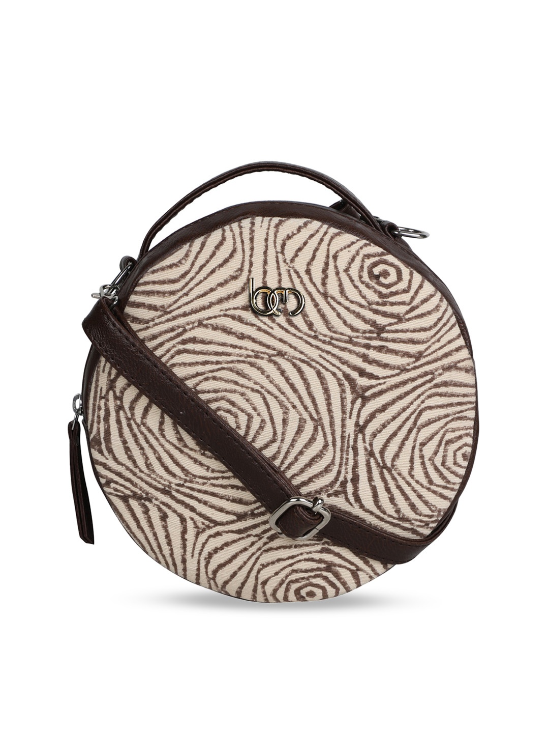 

Bagsy Malone Beige & Brown Printed Sling Bag