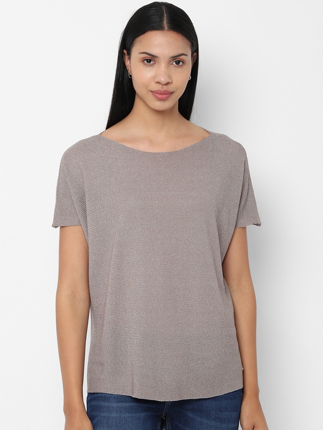 

Allen Solly Woman Grey Printed Top