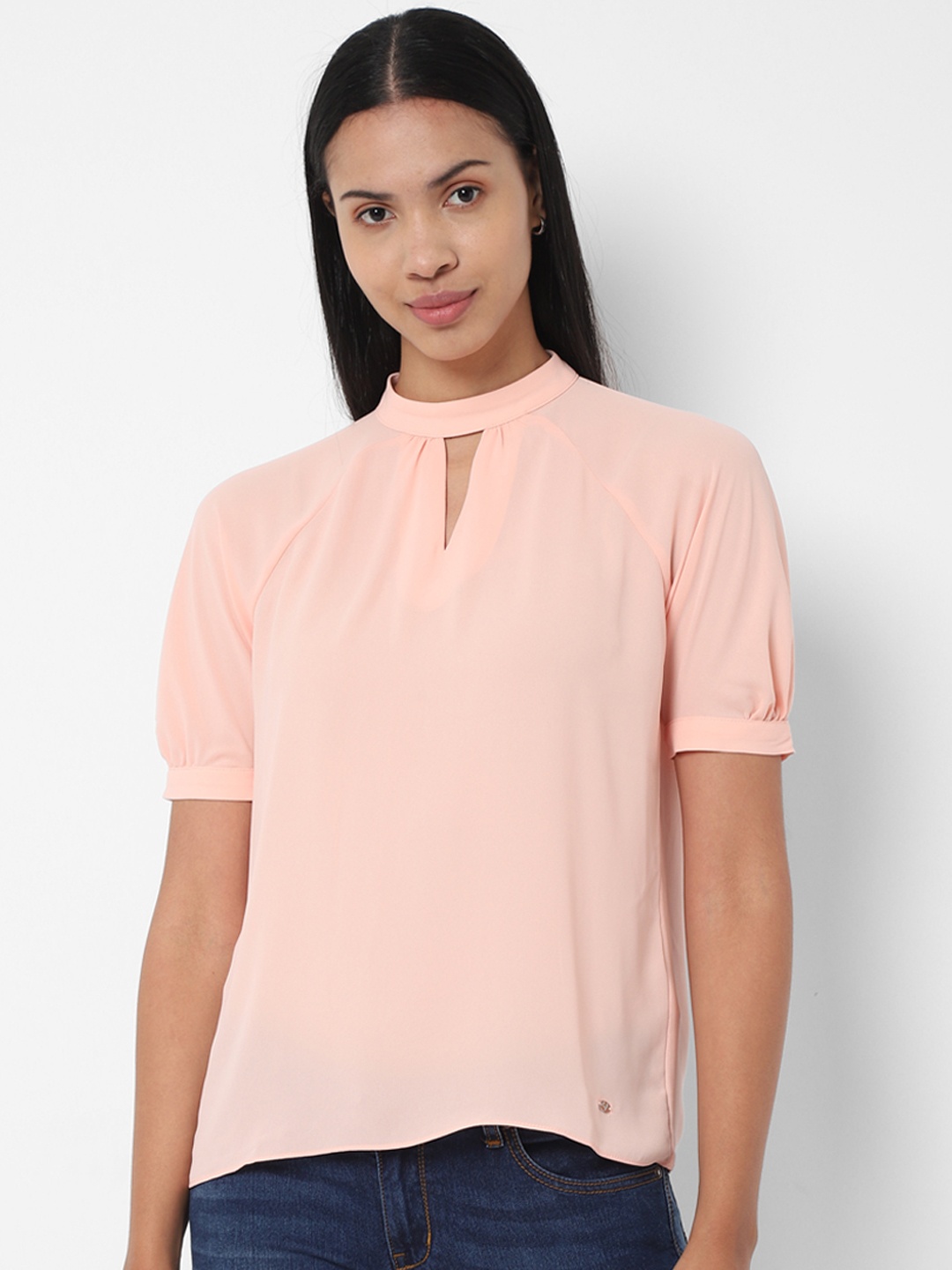 

Allen Solly Woman Women Peach-Coloured Solid Top