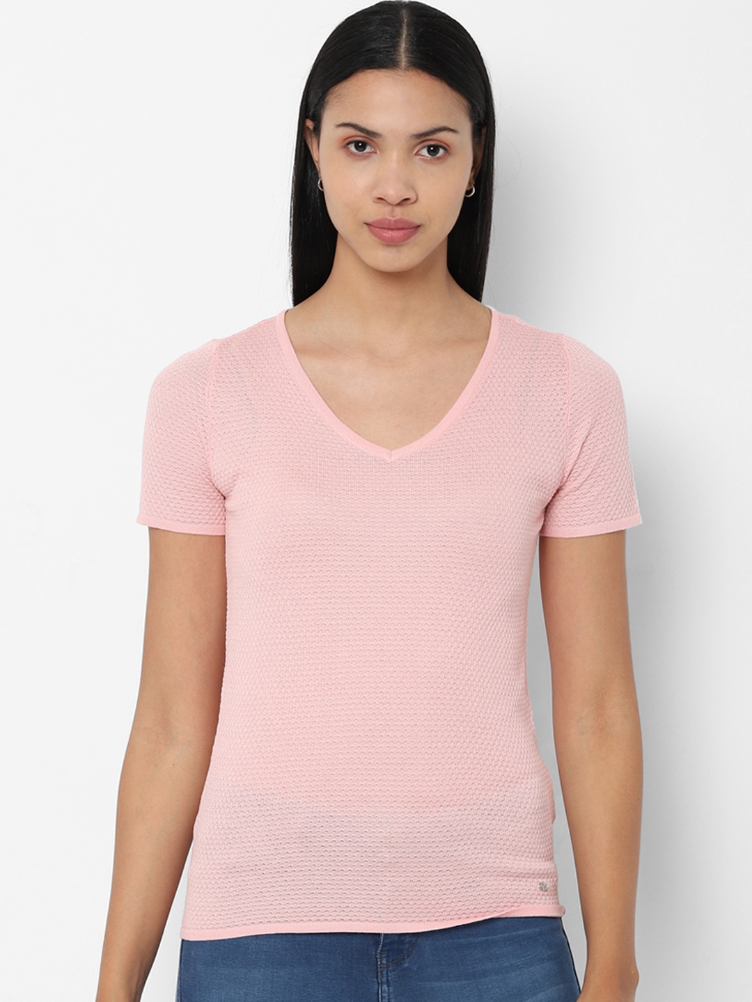 Allen Solly Woman Women Pink Self Design Top
