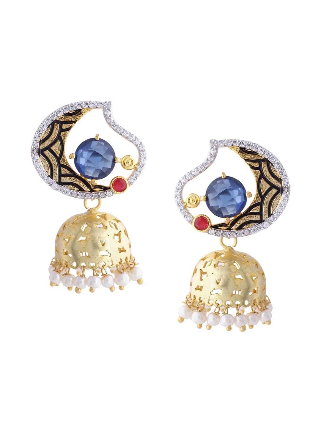 

Tistabene Blue Contemporary Jhumkas