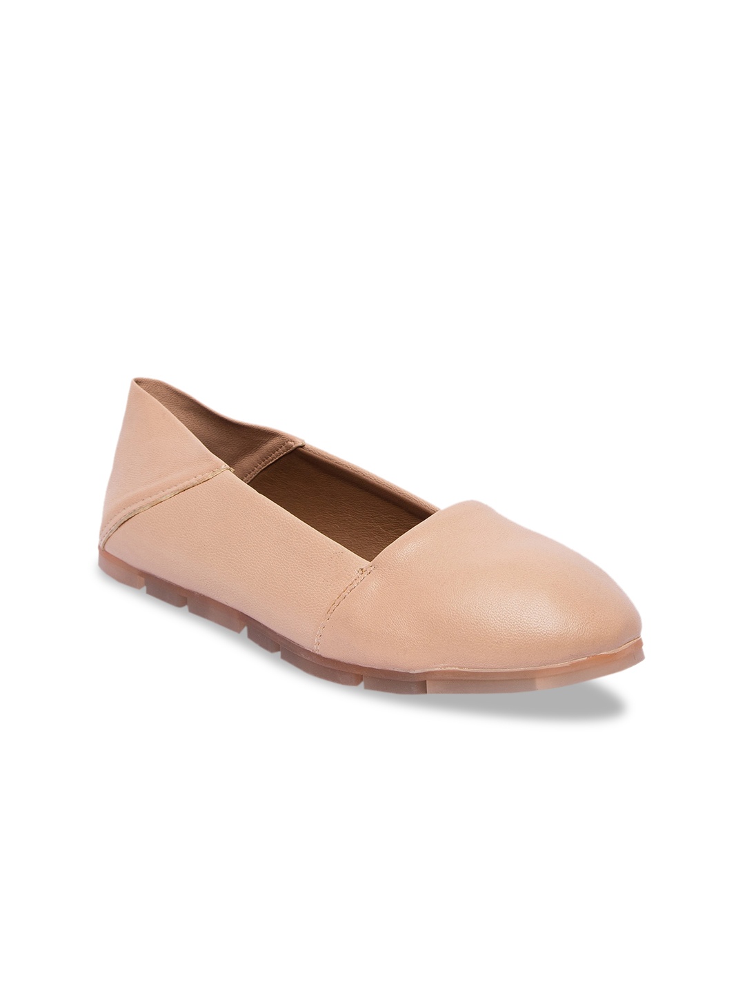 

Inc 5 Women Nude-Coloured Solid Synthetic Patent Ballerinas