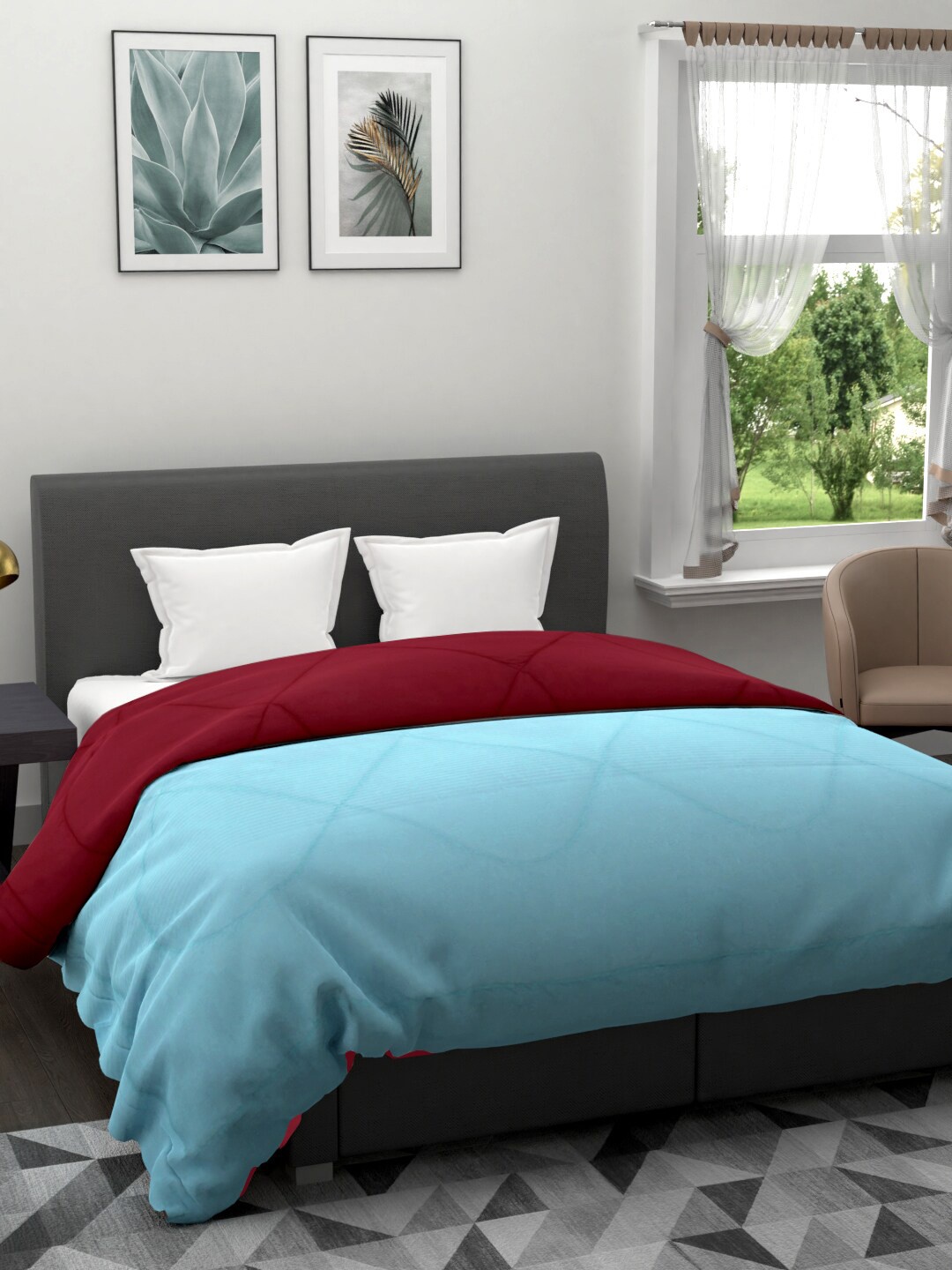 

Clasiko Turquoise Blue Solid Mild Winter 233 GSM Double Bed Comforter