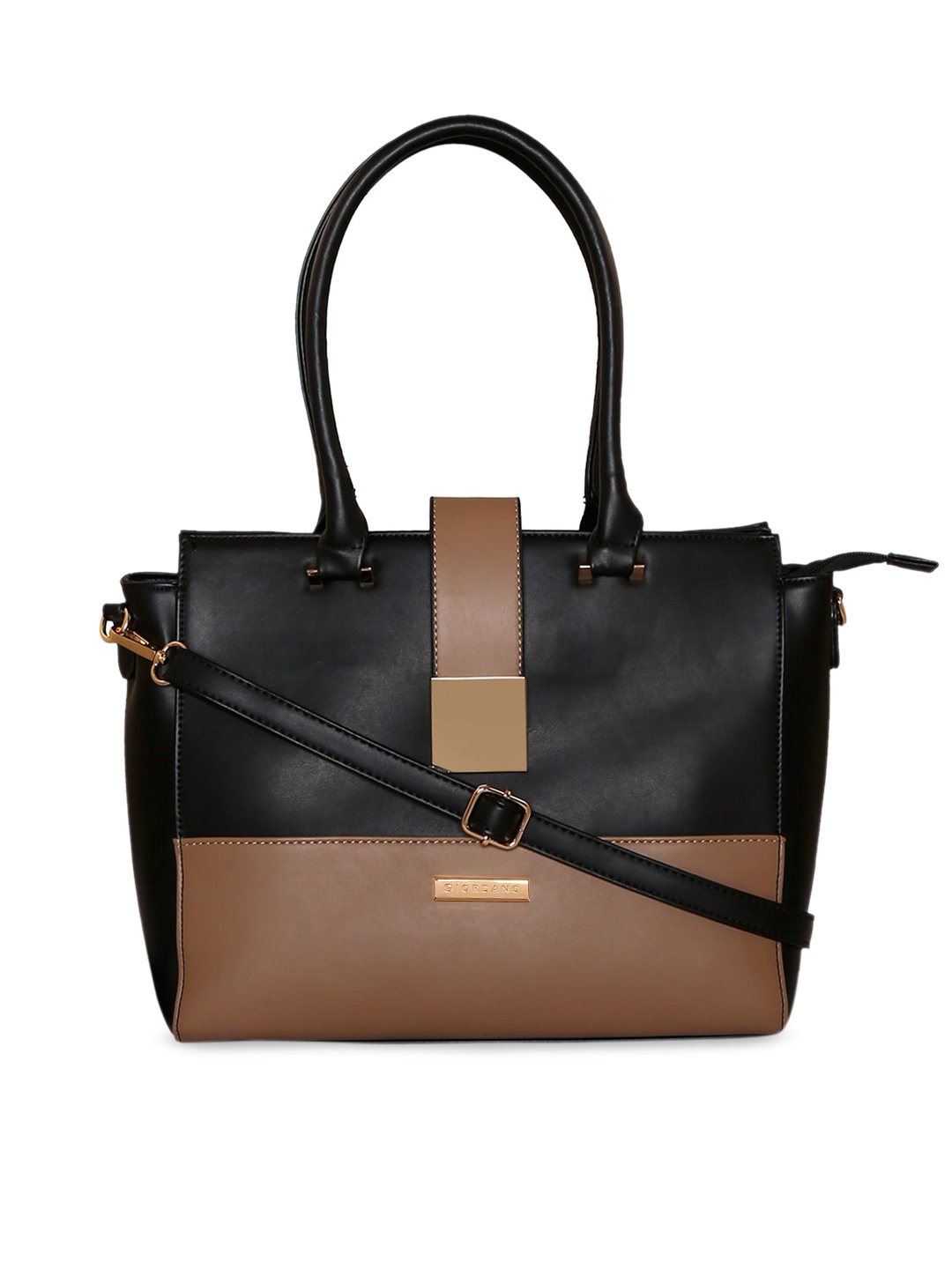 

GIORDANO Black Solid Tote Bag
