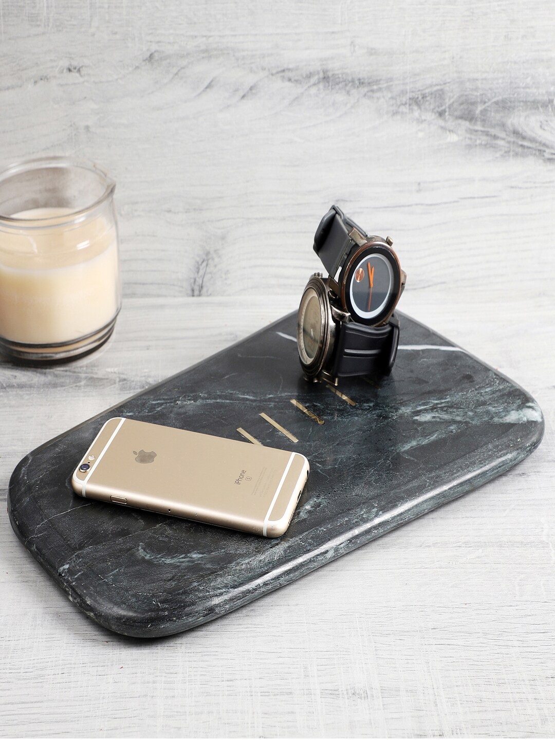 

NikkisPride Black & Gold-Toned Charcuterie Board Serving Platter